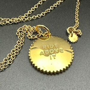 India Hicks Token Coin Pendant Necklace - Ride Above It - Gold plate